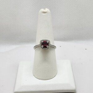 Brand New Sterling Silver 925 Red Gemstone Ring